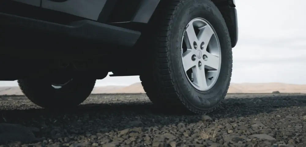 tire on gravel
